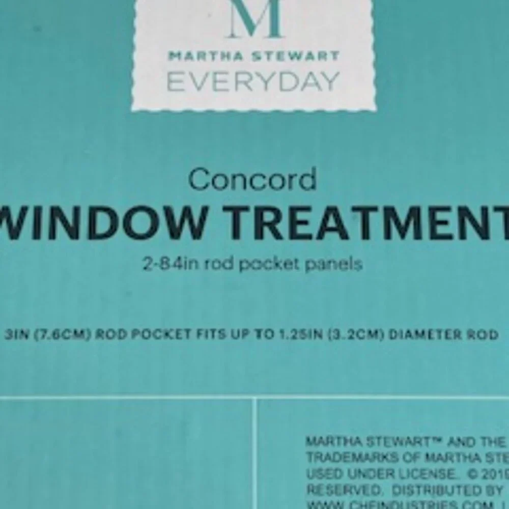 NEW Martha Stewart Concord 84” Rod‎ Pocket 2 Panels 84” NWT
